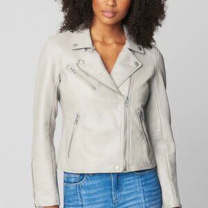 Blank NYC Light Grey Vegan Faux Leather Jacket (L)